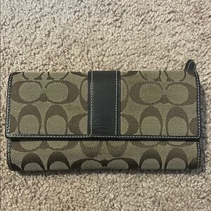 Coach Brown and Black Signature Wallet